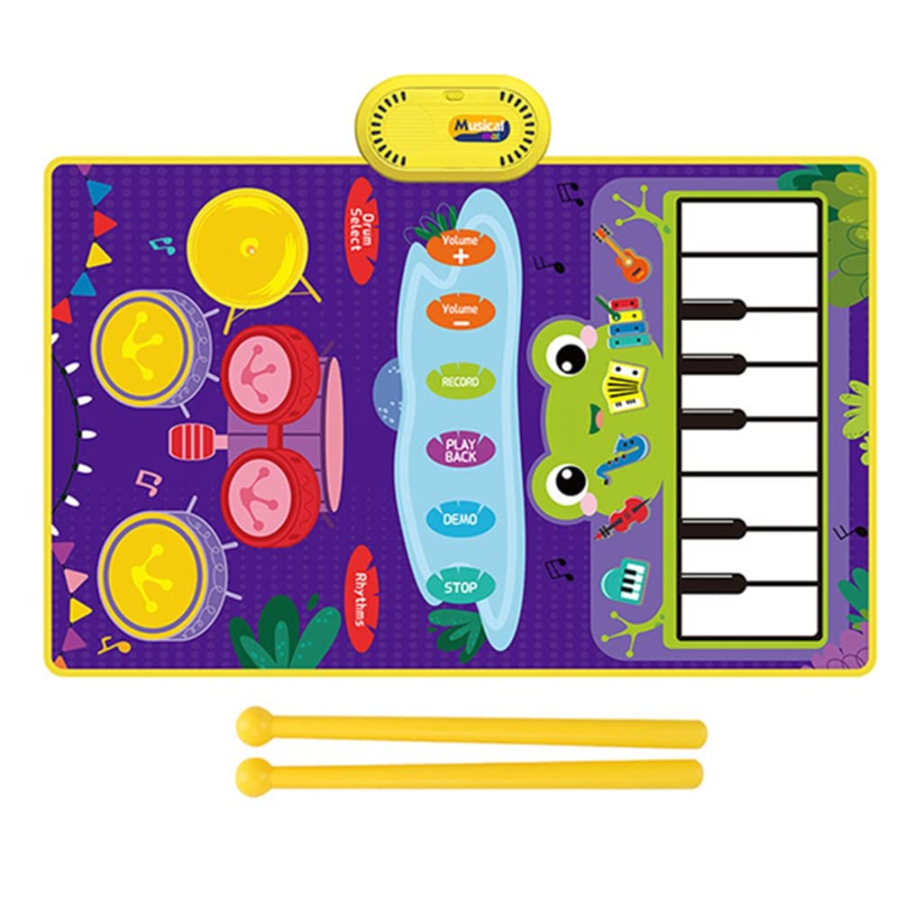 PATPAT Musical Mat for Kids 31.4x19.6 inch 2 in 1 Baby Piano Play Mat & Drum Musical Mat for Kids Musical Toys with 2 Drum Sticks Early Educational Toys Gifts for 1/2/3/4/5/6 Year Old Boys Girls PATPAT Musical Mat for Kids 31.4x19.6 inch 2 in 1 Baby Piano Play Mat & Drum Musical Mat for Kids Musical Toys with 2 Drum Sticks Early Educational Toys Gifts for 1/2/3/4/5/6 Year Old Boys Girls